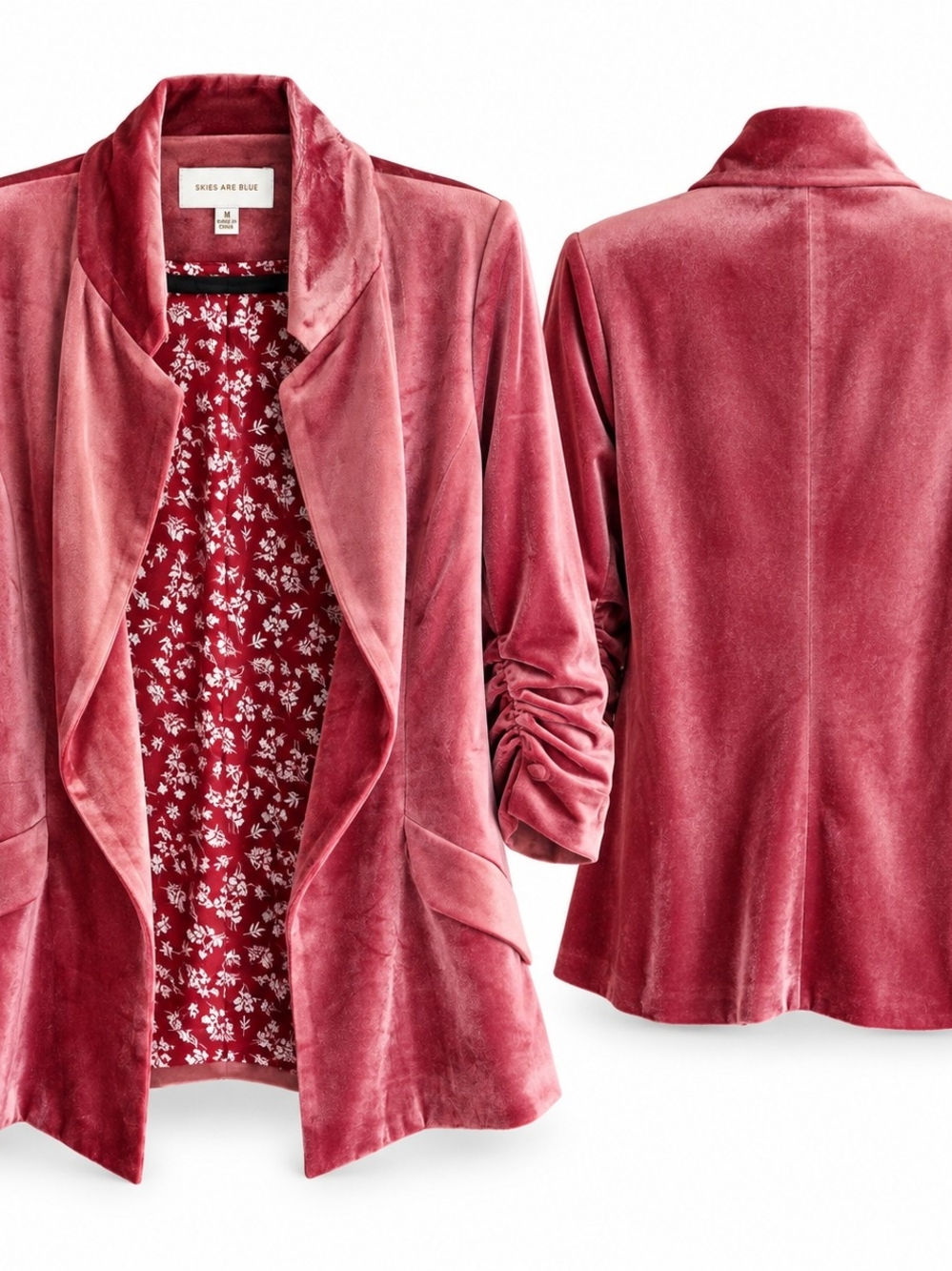 Skies Are Blue Medium Dusty Rose Velvet Blazer | Romantic Academia • Soft Girl •
